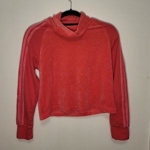 Adidas Bright Pink Cropped Cowl Neck Sweatshirt (XS)